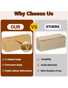 Caja Organizador de Cables de Ratán Natural con Tapa Segura 2