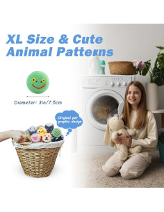 Bolas de Secado de Lana FUTURE FOOT XL 6 Piezas Animales 2