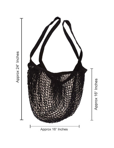 Bolsas de Compras Reutilizables de Algodón 4 Pzas con Asa Larga