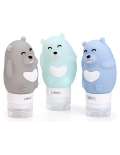 Juego de Botellas de Viaje Heicat 2.7 oz Silicona a Prueba de Fugas