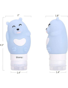 Juego de Botellas de Viaje Heicat 2.7 oz Silicona a Prueba de Fugas 2