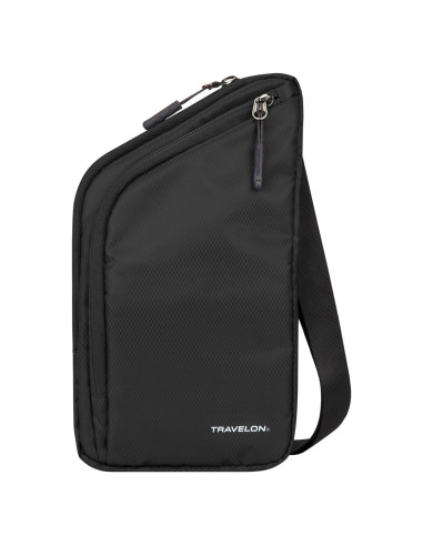 Bolsa Cruzada Delgada Travelon con Protección RFID - Negra