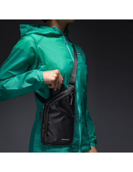 Bolsa Cruzada Delgada Travelon con Protección RFID - Negra