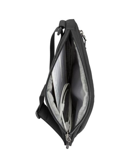Bolsa Cruzada Delgada Travelon con Protección RFID - Negra