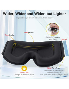 Máscara de Sueño 3D JcOnline para Cabezas Grandes - Opaca 2