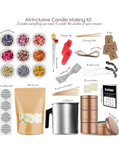 Kit de Fabricación de Velas de Soja CraftBud - 50 Piezas 2