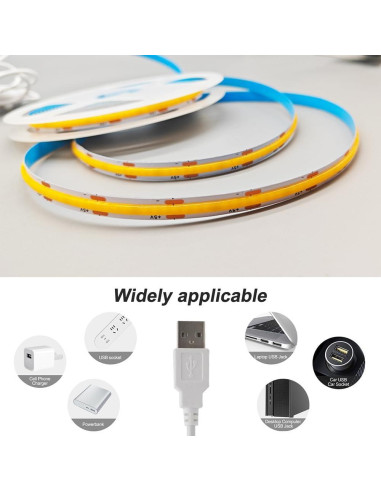 Tira de Luz LED COB 1.0m Blanca Regulable USB XZKJ
