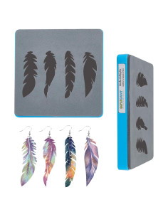 Troquel de Piel SUPERDANT 15x15cm 4 Formas de Pluma para Manualidades