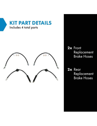 Conjunto de Mangueras de Freno TRQ BLA63911 para Mazda 3 2004-2013
