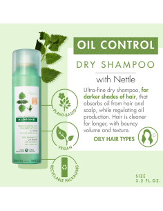 Champú Seco Klorane Ortiga 91g - Cabello Graso, Sin Parabenos 2