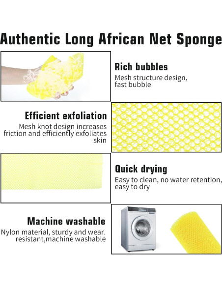 Esponja Exfoliante de Red Africana Lnngub 30x80cm Nylon