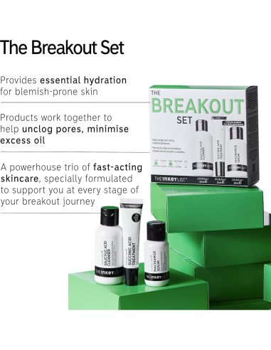 Conjunto Tratamiento Acné The INKEY List - Limpiador, Suero y Tratamiento