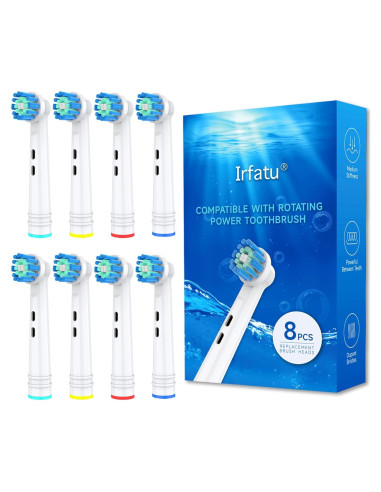 Cabezas de cepillo de dientes Oral-B Irfatu 8 PCS cerdas DuPont