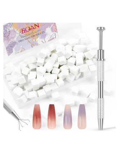 Esponjas de Uñas BQAN 100pcs 0.99cm Plata para Ombre