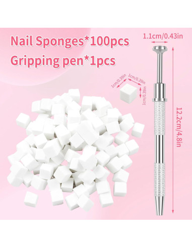 Esponjas de Uñas BQAN 100pcs 0.99cm Plata para Ombre