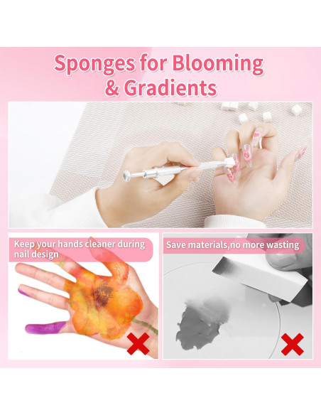 Esponjas de Uñas BQAN 100pcs 0.99cm Plata para Ombre