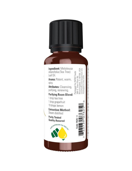 Aceite Esencial de Árbol de Té NOW 29.57 ml 100% Puro Vegano