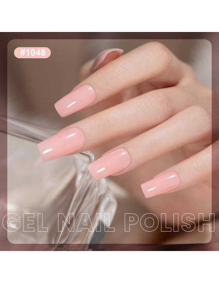Set Esmalte de Uñas Gel y Laca Rosa Nude 15ml 2pcs RARJSM