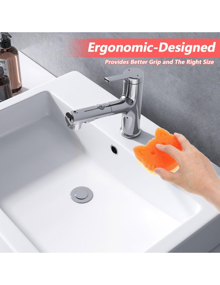 Esponjas de Limpieza Doble Cara Qianyu 4 Pcs Rosa Naranja Azul Esponjas de Limpieza Doble Cara Qianyu 4 Pcs Rosa Naranja Azul