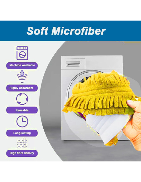 4 Almohadillas Reutilizables Microfibra Vanclearidea para Swiffer PowerMop