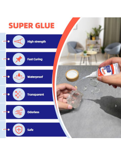 Pegamento Super Glue KING MOUNTAIN 50g, Alta Resistencia, Claro 2