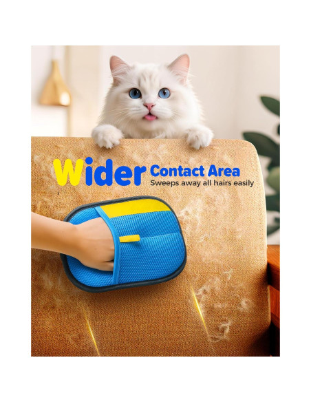 Guantes de Acicalamiento Reutilizables JGLXF - Eliminación Pelo Mascota Azul