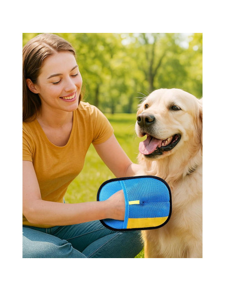 Guantes de Acicalamiento Reutilizables JGLXF - Eliminación Pelo Mascota Azul