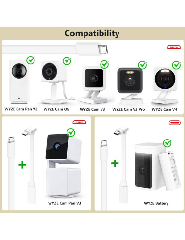 Cable de Carga de 15m para Cámaras Wyze - Goldtime Store