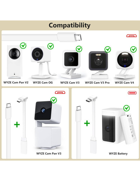 Cable de Carga de 15m para Cámaras Wyze - Goldtime Store