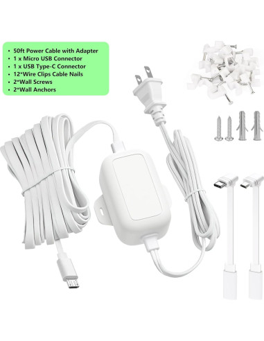 Cable de Carga de 15m para Cámaras Wyze - Goldtime Store