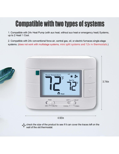 Termostato Digital Aowel AW721 2 Calor 1 Frío Pantalla 5"