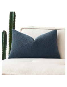 Funda de Almohada Texturizada Boucle MIULEE Azul Oscuro 30x50 cm