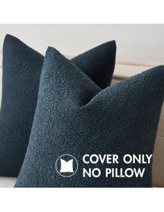 Funda de Almohada Texturizada Boucle MIULEE Azul Oscuro 30x50 cm 2