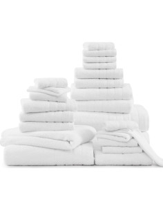 Juego de Toallas de Baño Casa Platino 24 Piezas 100% Algodón Blanco 2