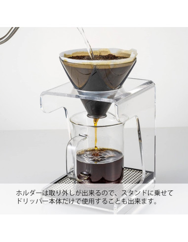Goteador de Café Hario V60 Mugen 02 Plástico Negro Transparente