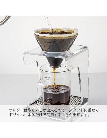 Goteador de Café Hario V60 Mugen 02 Plástico Negro Transparente