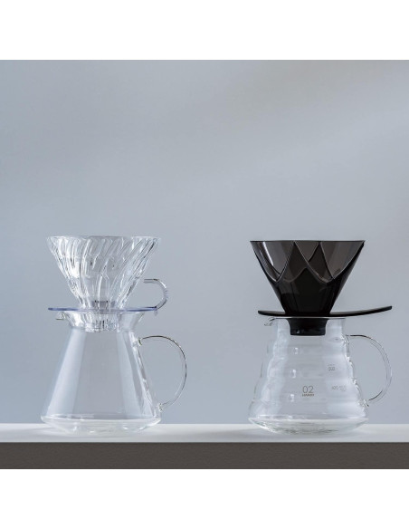 Goteador de Café Hario V60 Mugen 02 Plástico Negro Transparente