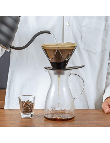 Goteador de Café Hario V60 Mugen 02 Plástico Negro Transparente
