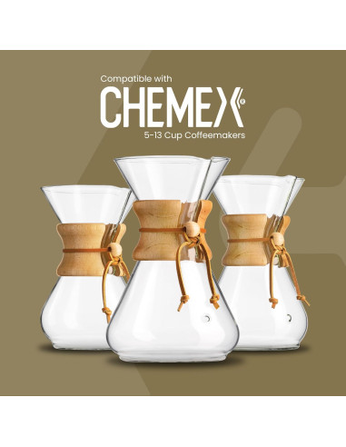 Filtros de Café Chemex Bonded 100 Unidades - Papel Circular