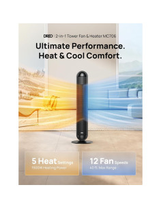 Calefactor Dreo 42" Eléctrico PTC con Control Remoto y Oscilación 2