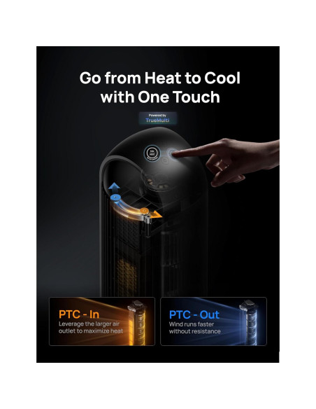 Calefactor Dreo 42" Eléctrico PTC con Control Remoto y Oscilación