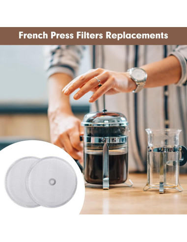 8 Filtros Repuestos Acero Inoxidable para Prensa Francesa 1L