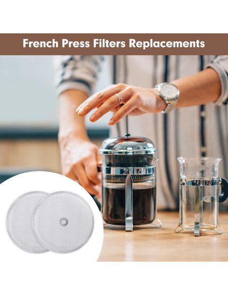 8 Filtros Repuestos Acero Inoxidable para Prensa Francesa 1L