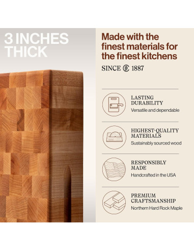 Tabla de Cortar Reversible John Boos CCB 45.72cm Madera Arce