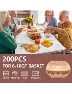 Forros de Papel UBeesize 9 Pulgadas Antiadherentes - 200 Hojas 2