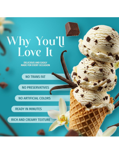 Mezcla de Helado Premium Triple Scoop Vainilla con Chocolate 1.4kg