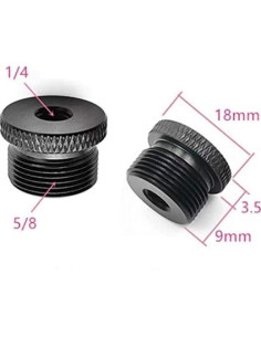 Adaptador de Soporte de Micrófono MxTong 5/8 a 1/4 Negro - 2 Piezas 2