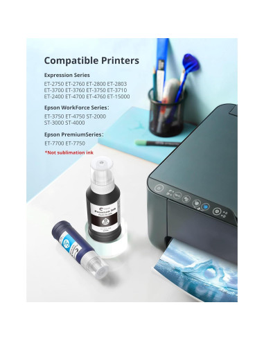 Botella de Tinta de Reemplazo Hiipoo 502 522 para Epson