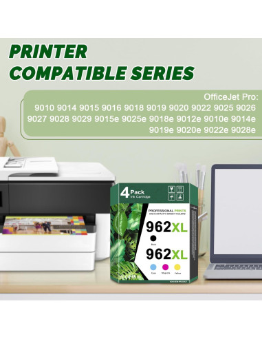 Cartuchos de tinta 962XL FristGlory - Paquete de 4 colores