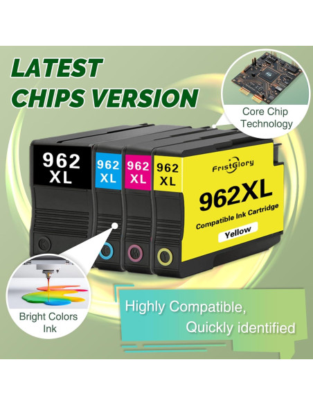 Cartuchos de tinta 962XL FristGlory - Paquete de 4 colores